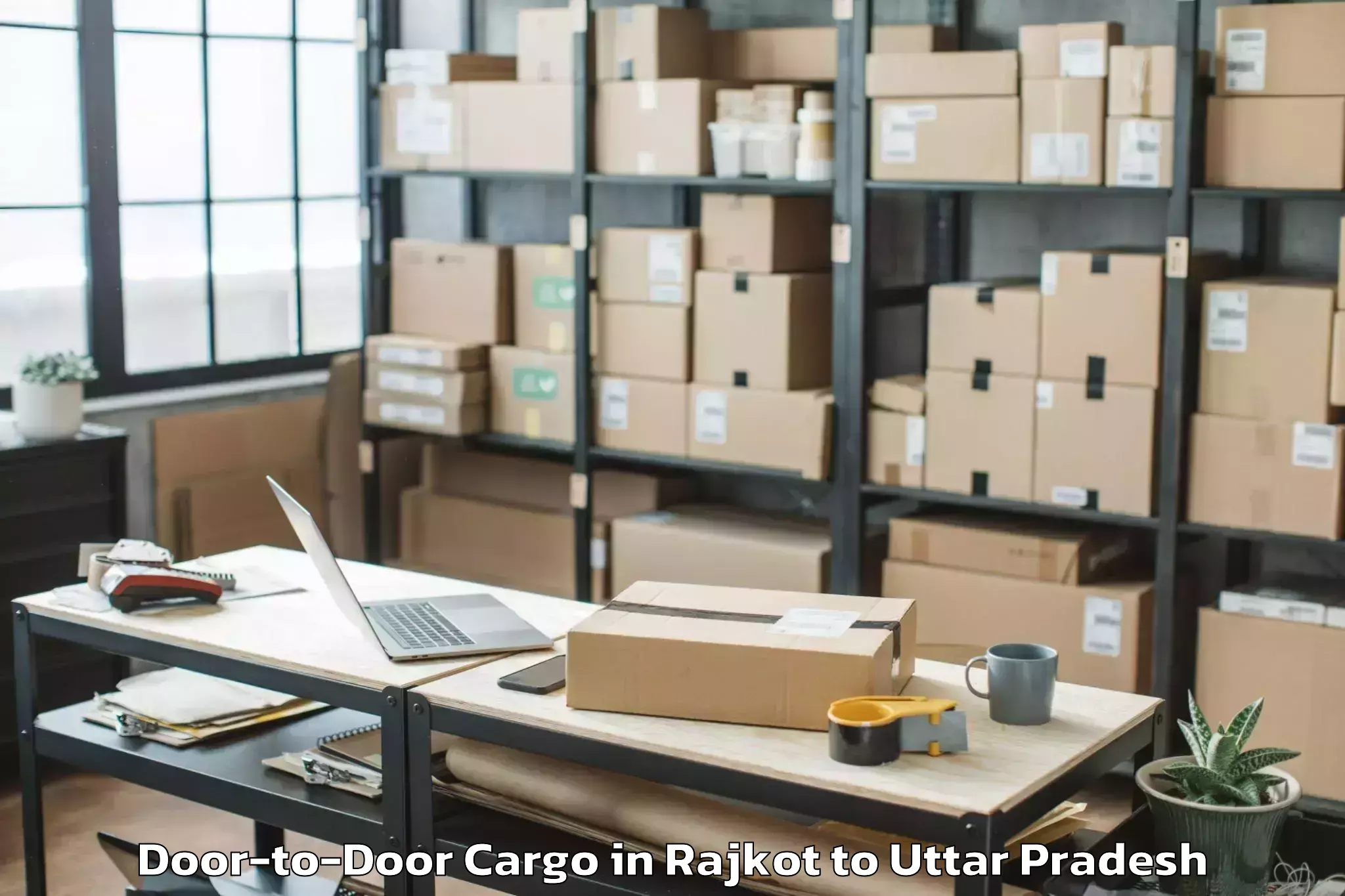 Book Rajkot to Varanasi Airport Vns Door To Door Cargo Online